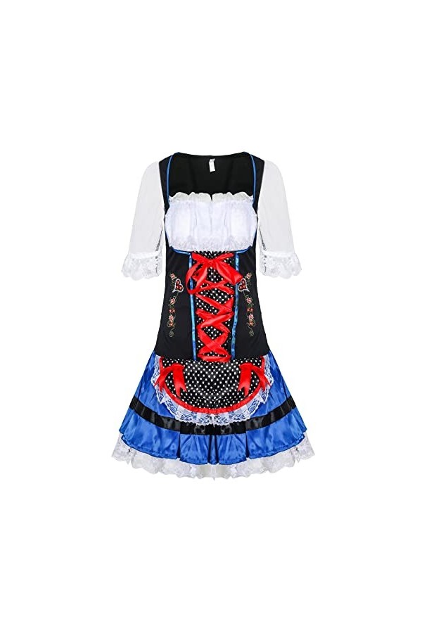 Costume de soubrette en dentelle ethnique sexy col carré personnalisé allemand Oktoberfest Drindl robe allemande tenue douce,