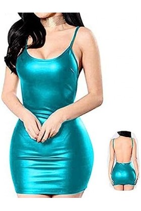 Sexy Sheath Mini Dress Lady Backless Spaghetti Strap Clubwear,Purple,XX-Large