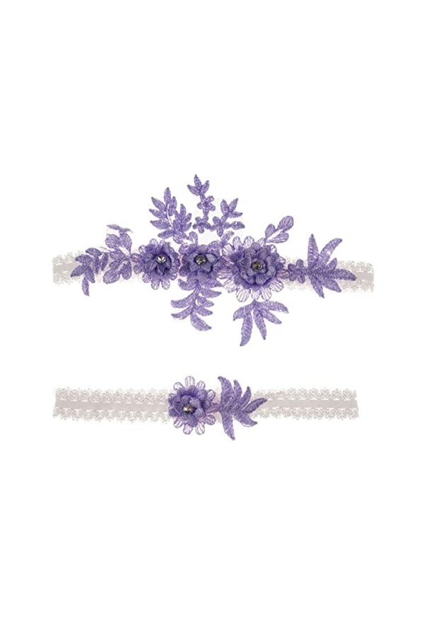 2pcs Femmes Appliques Bleu Jambe Anneau Dentelle jarretière Jambe Boucle jarretières de Mariage Femme Cosplay Cuisse Anneau B