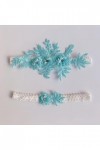 2pcs Femmes Appliques Bleu Jambe Anneau Dentelle jarretière Jambe Boucle jarretières de Mariage Femme Cosplay Cuisse Anneau B