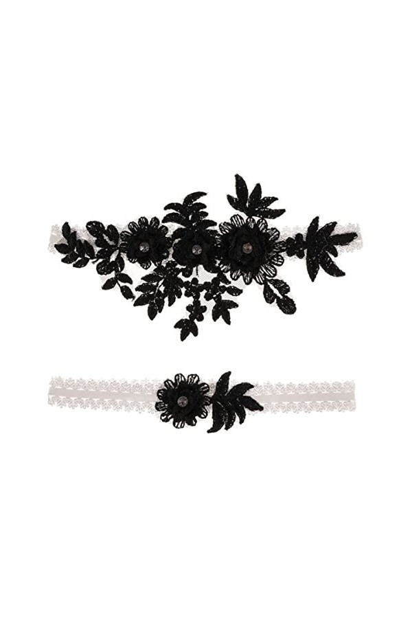 2pcs Femmes Appliques Bleu Jambe Anneau Dentelle jarretière Jambe Boucle jarretières de Mariage Femme Cosplay Cuisse Anneau B