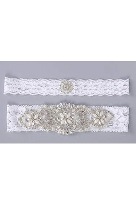 Jarretière de Mariage en Dentelle Florale, Accessoires de Jambe en Dentelle jarretière-Blanc_Taille Unique, jarretière en Den