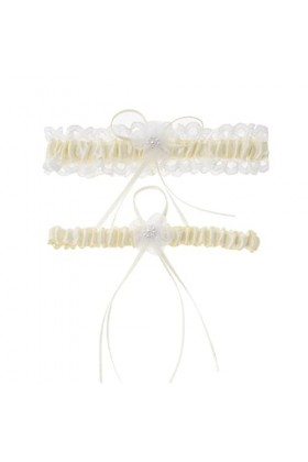 Princesse Cosplay fête de Mariage Fille Dentelle Florale Bleu Jambe Anneau Boucle Bas jarretière-Bleu Marine, 40-60 cm Ivoir