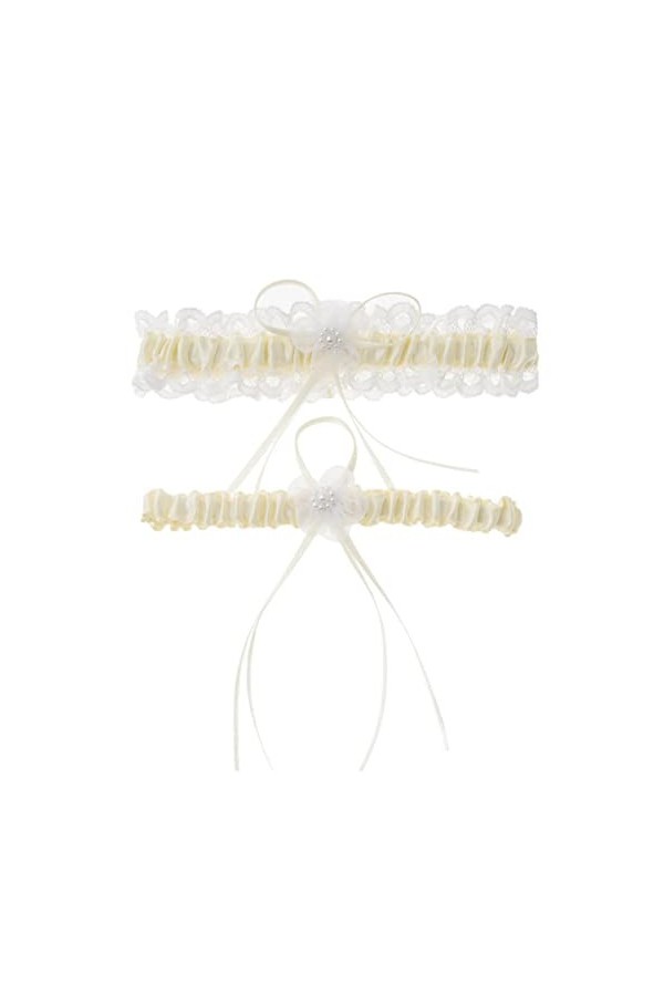 Princesse Cosplay fête de Mariage Fille Dentelle Florale Bleu Jambe Anneau Boucle Bas jarretière-Bleu Marine, 40-60 cm Ivoir