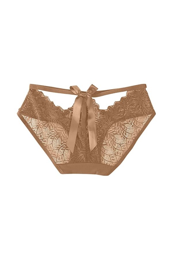 Lot de culottes variées pour femme - Culotte en dentelle creuse - Sexy et séduisante - Taille basse - Avec nœud - Sous-vêteme