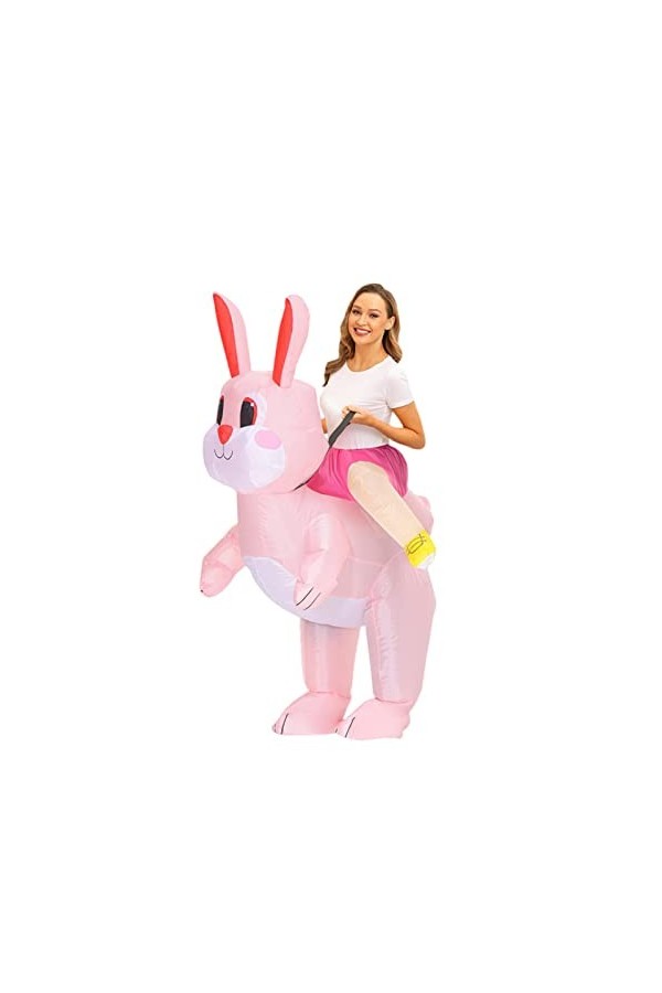 Roadoor 1 ensemble de costume de lapin de Pâques, pour couples, costume de lapin de Pâques gonflable demiet complet pour adul
