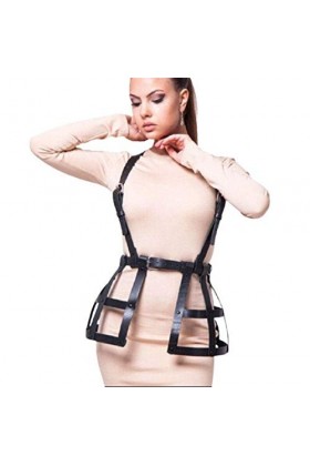 Saturey Harnais en Cuir for Femme Porte-Jarretelles Chaîne de Corps réglable avec Boucles