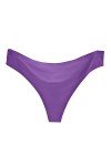 Culotte en coton pour femme - String en soie de glace sans couture - Culotte sexy pour femme, violet, L