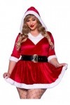 Leg Avenue 2 PC Mrs. Claus, includes velvet hooded dress with faux fur trim and oversized belt.