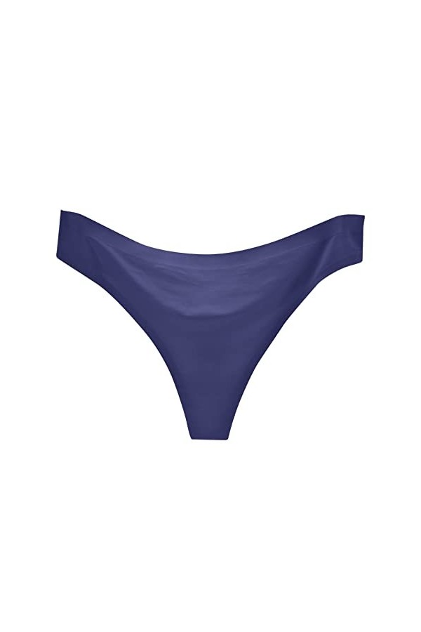 Culotte en coton pour femme - String en soie de glace sans couture - Culotte sexy pour femme, violet, L