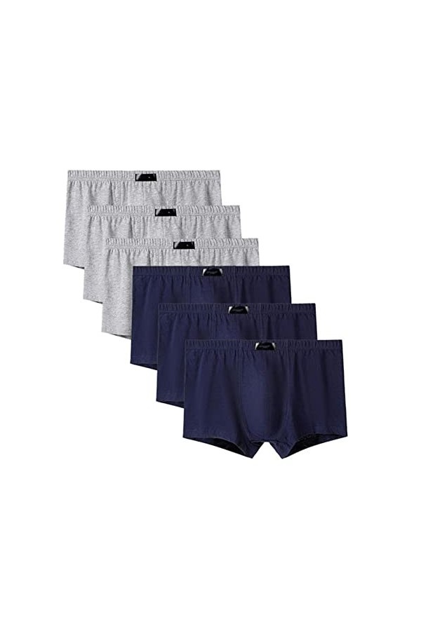 XKUN Boxer Grande Taille Homme 6Pcs Boxeur Mâle Respirant Sexy Confortable Plus Taille L-6Xl-H609,6XL