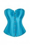 Corset bustier sexy pour femme - Grande taille - Noir, Bleu océan, Large