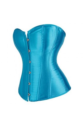 Corset bustier sexy pour femme - Grande taille - Noir, Bleu océan, 5X-Large