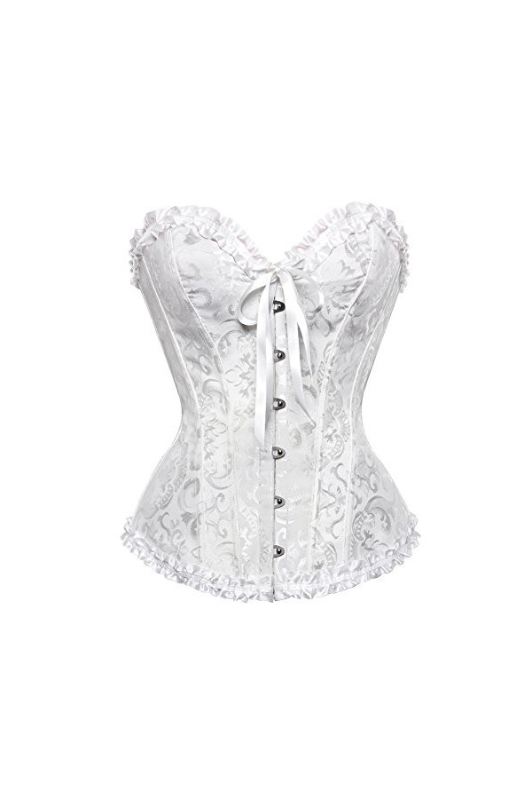 frawirshau Corsets pour femme - Corset sexy - Grande taille - Noir, Bleu marine, 4X-Large