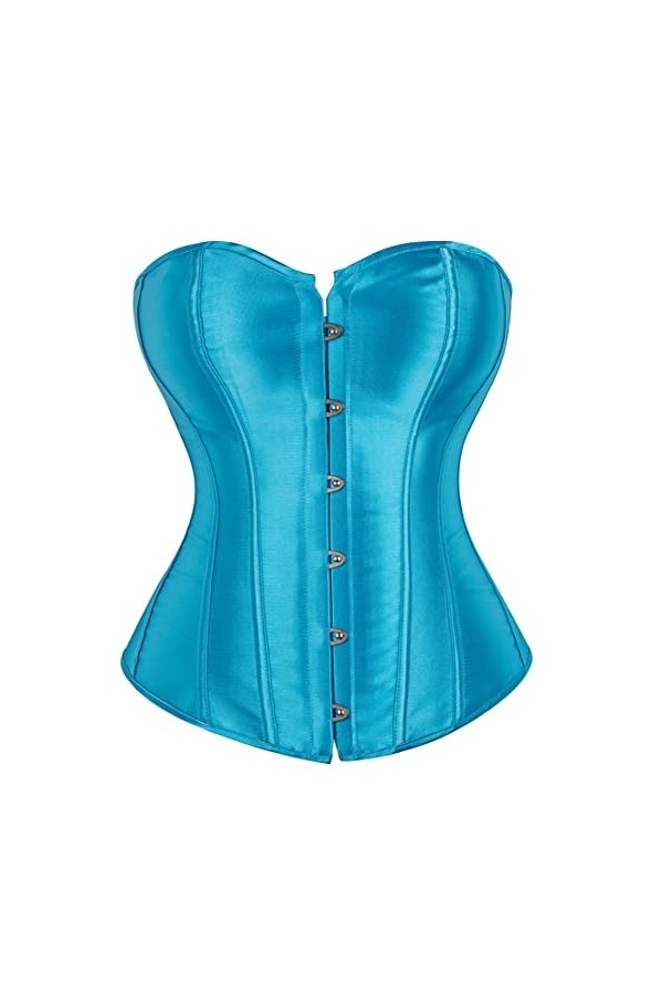 Corset bustier sexy pour femme - Grande taille - Noir, Bleu océan, XX-Large
