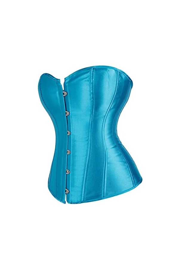 Corset bustier sexy pour femme - Grande taille - Noir, Bleu océan, XX-Large