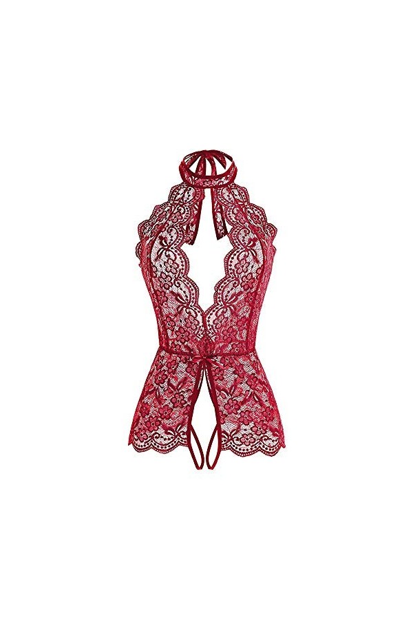 Sous-vêtements créatifs Sous-vêtements sexy pour femmes Pyjama en dentelle en V profond Sous-vêtements string Costume de jupe