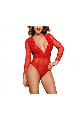 RWRAPS Des sous-vêtements sexy de grande taille peuvent être portés à lextérieur du pyjama sexy une pièce en dentelle à pois