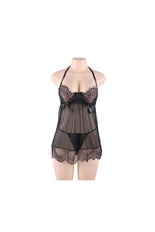 RWRAPS sous-vêtements surdimensionnés, Chemise de Nuit Sexy à Armatures, sous-vêtements créatifs Couleur : Noir, Taille : M 