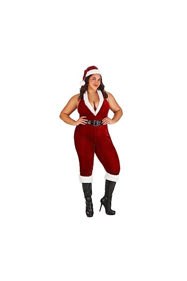 Womens Plus Size Sexy Santa Bodysuit Fancy Dress Costume | Sexy Christmas Fancy Dress Costumes 1X