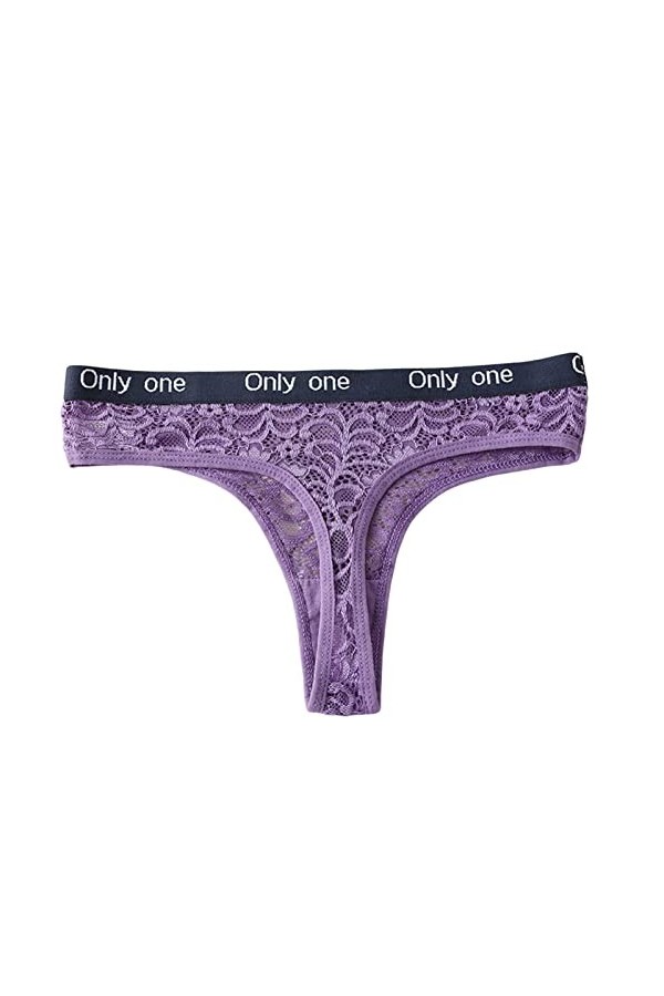 Tainrunse Sous-vêtements sexy pour femme - String creux - Culotte pour femme - Usage quotidien - Violet - M