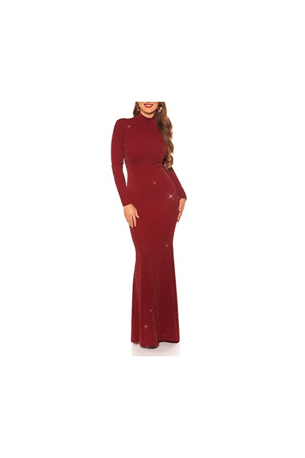 Koucla Robe sexy rouge Carpet avec wow! dos, noir/or, L