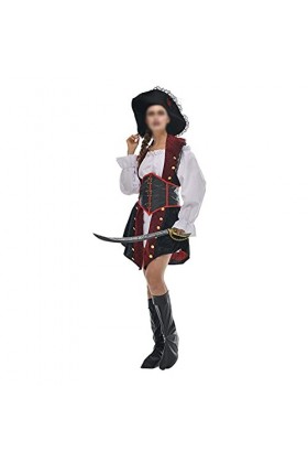 THAT NIGHT Costume de pirate sexy pour femme - Pour Halloween, bronze, Large