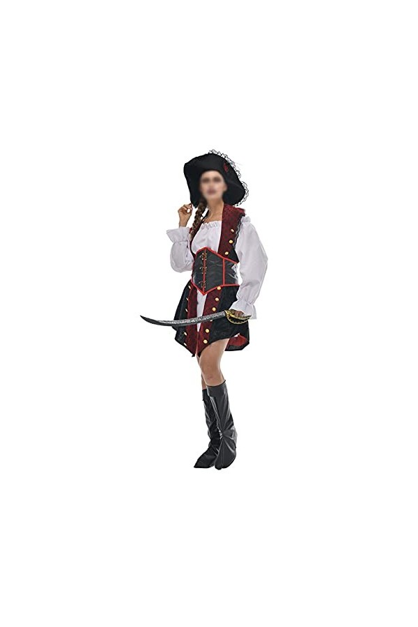 THAT NIGHT Costume de pirate sexy pour femme - Pour Halloween, bronze, Large