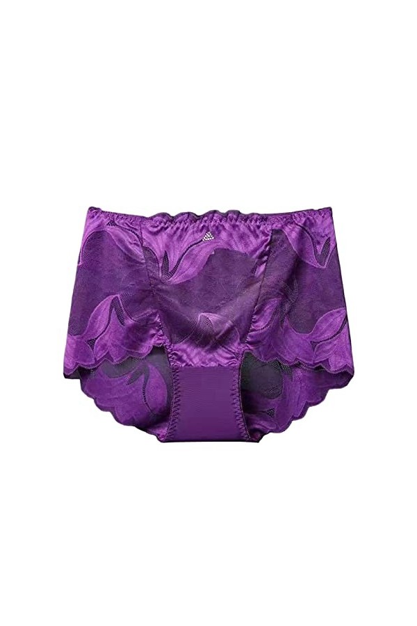 Tainrunse Culotte sexy en dentelle pour femme - Taille moyenne - Sans couture - Pour usage quotidien - Violet foncé - M