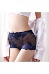 Tainrunse Culotte sexy en dentelle pour femme - Taille moyenne - Sans couture - Pour usage quotidien - Violet foncé - M