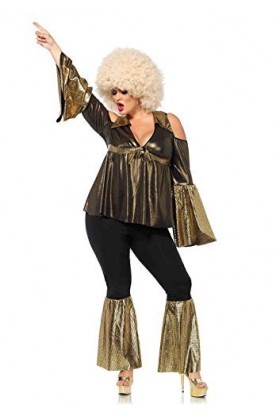 Leg Avenue Disco Diva Adult Sized Costumes, Or Noir, 3X-4X EUR 54-58 Femme