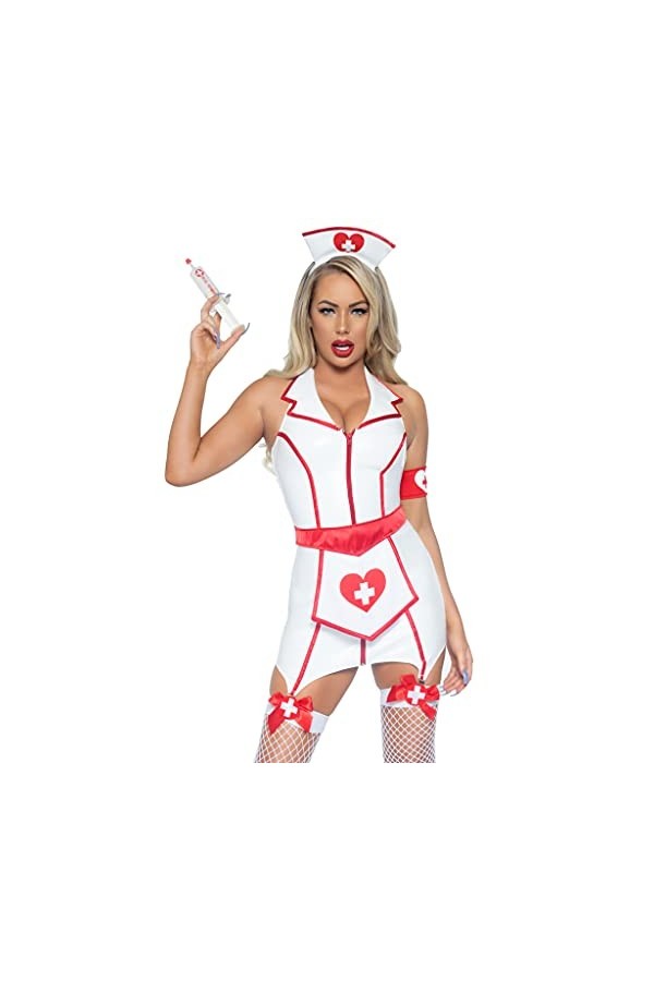 Leg Avenue Scala ER Hottie Costumes White, Red XL