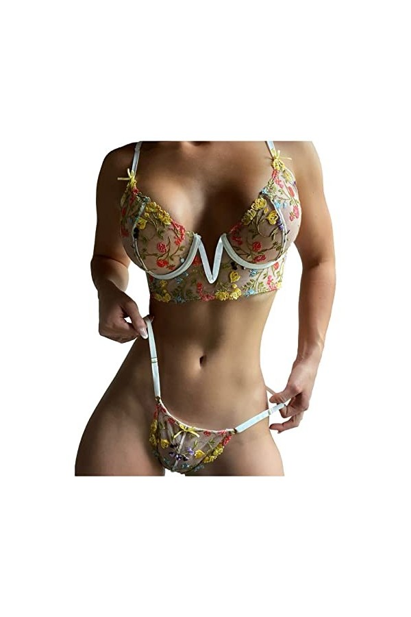 sous-vêtements Sexy pour Femmes, Chemises de Petite Taille,&nbsp;&nbsp;Lingerie Sexy, sous-vêtements pour Femmes, col en V, Ensemble de