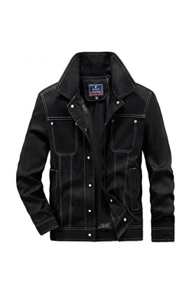 CUTeFiorino Veste de moto en cuir pour homme - Aspect daim - Léger - Fermeture éclair - Avec poches - Veste dextérieur - Pou