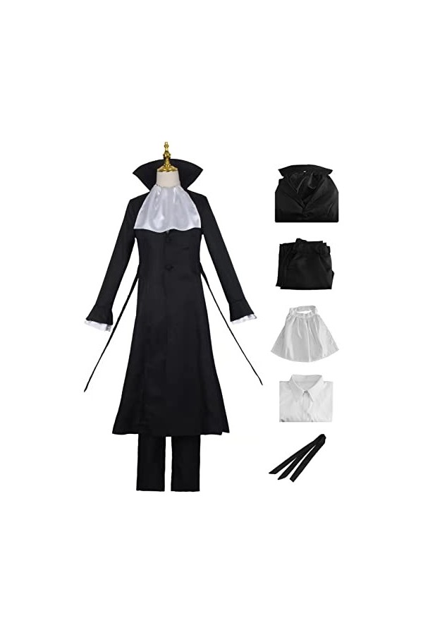 Foanja Ryunosuke Akutagawa Déguisement Adulte Cosplay Bungo Stray Dogs Mafia Ryunosuke Akutagawa Compléter Anime Uniforme et 