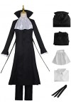 Foanja Ryunosuke Akutagawa Déguisement Adulte Cosplay Bungo Stray Dogs Mafia Ryunosuke Akutagawa Compléter Anime Uniforme et 