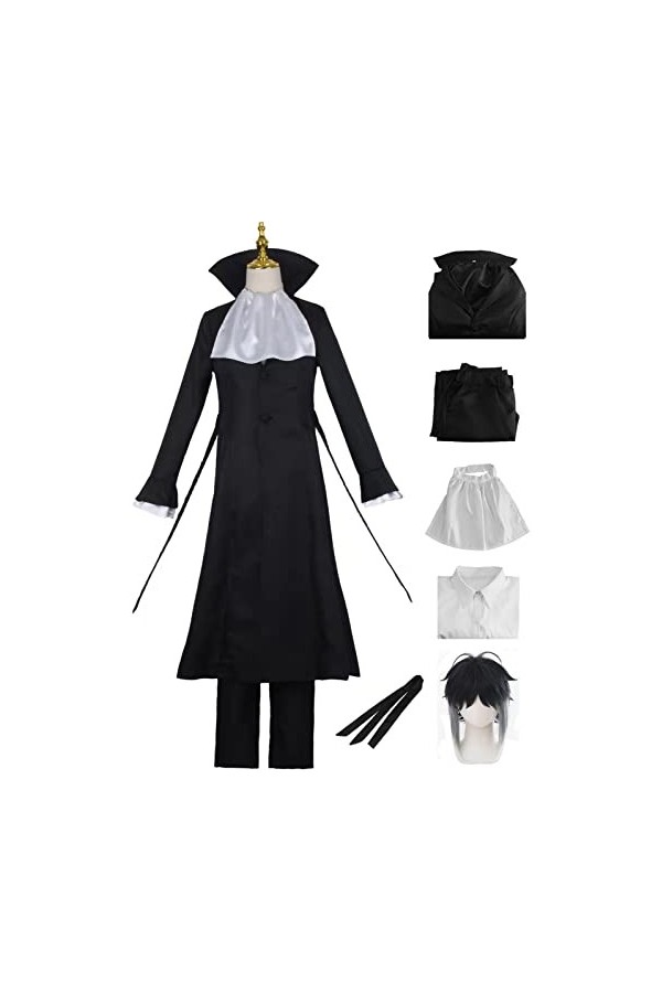Foanja Ryunosuke Akutagawa Déguisement Adulte Cosplay Bungo Stray Dogs Mafia Ryunosuke Akutagawa Compléter Anime Uniforme et 