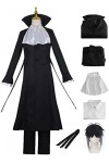 Foanja Ryunosuke Akutagawa Déguisement Adulte Cosplay Bungo Stray Dogs Mafia Ryunosuke Akutagawa Compléter Anime Uniforme et 