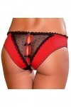 DKNMOL Lingerie Sexy Femme Lingerie Sexy Culotte Porno Dentelle Slip Ouvert Maille Sexe Érotique Transparent String-Rouge-XL