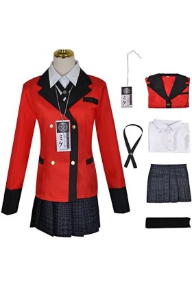 Foanja Momobami Kirari Déguisement Femme Cosplay Kakegurui Scolaire Uniforme Complet Vestes Chemises Jupes et Accessoires pou