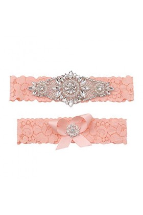 Jarretière élastiquée avec nœud en Dentelle, Tour de Jambe Haut de Gamme Porte-Jarretelles en Dentelle élastique-Rouge pastèq