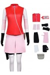 Foanja Uchiha Haruno Déguisement Femme Cosplay Anime Robe Complet Uniforme et Bandeau Sacs Perruques Accessoires pour Adulte 
