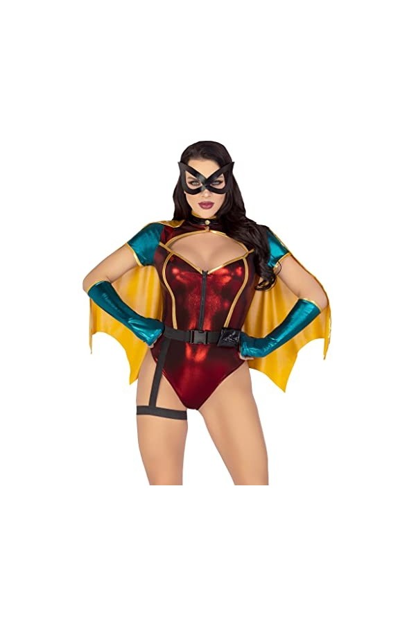 Leg Avenue Costume dHalloween sensuel 5 pièces avec cape et gants, taille M