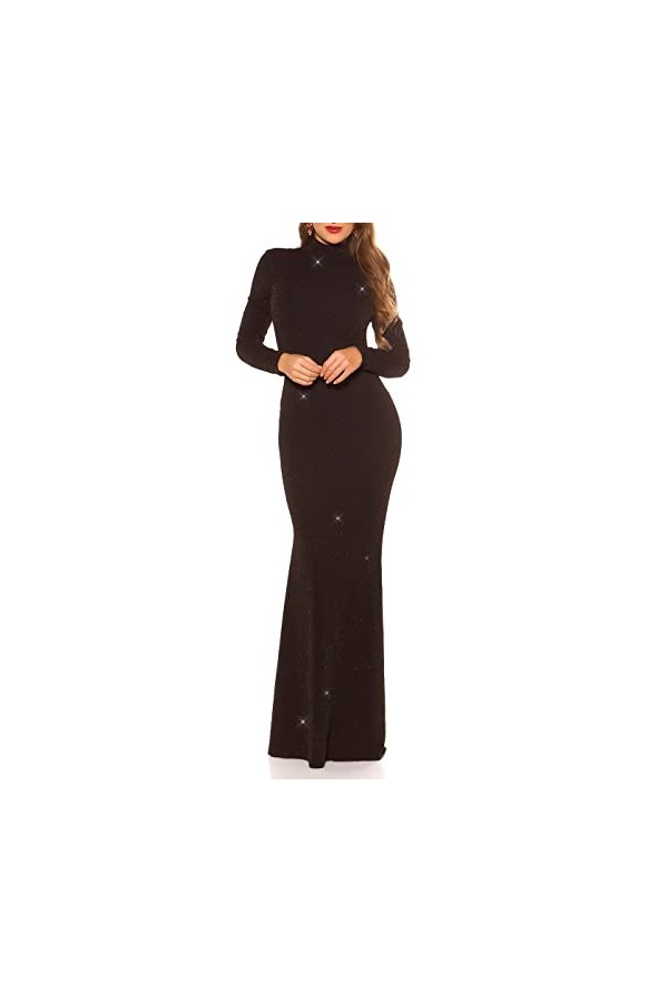 Koucla Robe sexy rouge Carpet avec wow! dos, noir/or, L