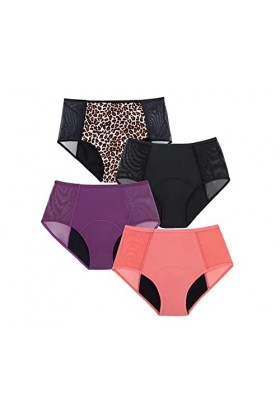 sous-vêtements pour Femmes, Culotte en Coton Taille Haute à Couverture complète Culotte colorée pour Femme Culotte physiologi