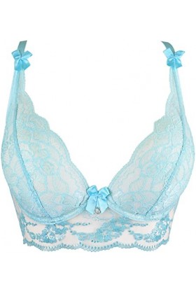 Axami Soutien-gorge bustier transparent avec dentelle florale menthe, menthe, 85C