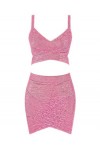VUHF Robe en Argent Bleu Rose 2 pièces Robe dorée métallique Brillante 2019 Nouveau Mini Jupe de discothèque Sexy Sexy Party
