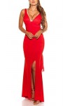 Koucla Robe de soirée sexy avec dentelle, rouge, M