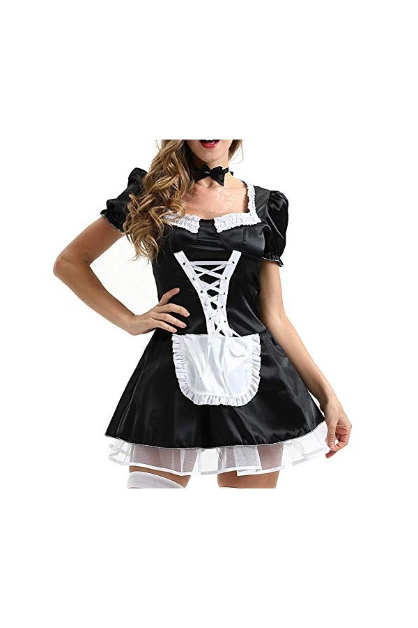 KSDFIUHAG Costumes Sexy Femme Femmes Dressy Lingerie Cosplay Maid Eroticy Underwear Costumes De Bébé-Black_M