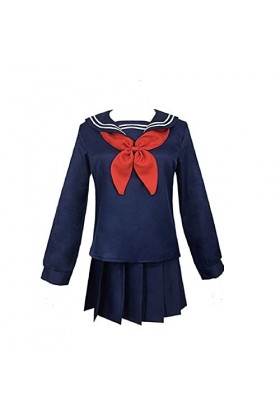 Zhongkaihua Costume de Cosplay Japonais My Hero Academia Himiko Toga - Costume de Marin à Manches Longues pour Halloween